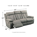 Mitchiner - Fog - Rec Sofa W/drop Down Table-Washburn's Home Furnishings