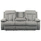 Mitchiner - Fog - Rec Sofa W/drop Down Table-Washburn's Home Furnishings