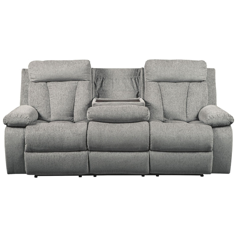 Mitchiner - Fog - Rec Sofa W/drop Down Table-Washburn's Home Furnishings