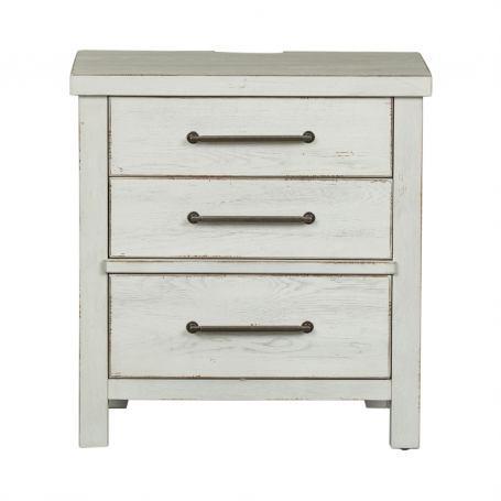 Modern Farmhouse 3 Drawer Night Stand-Washburn's Home Furnishings