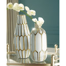 Mohsen - Gold Finish/white - Vase Set (2/cn)-Washburn's Home Furnishings