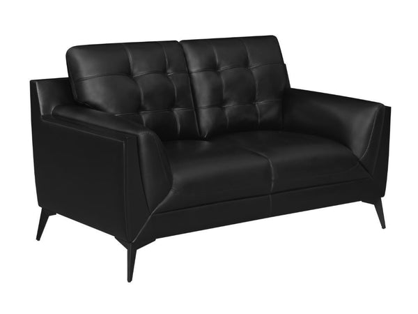 Moira - Stationary Loveseat - Black-Washburn's Home Furnishings