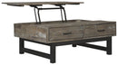 Mondoro - Grayish Brown - Lift Top Cocktail Table-Washburn's Home Furnishings