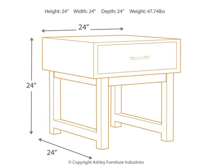 Mondoro - Grayish Brown - Square End Table-Washburn's Home Furnishings