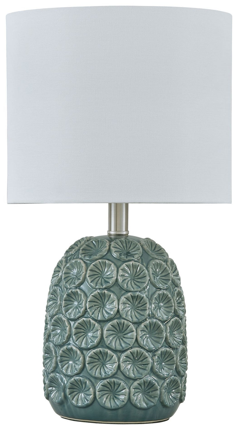 Moorbank - Teal - Ceramic Table Lamp (1/cn)-Washburn's Home Furnishings