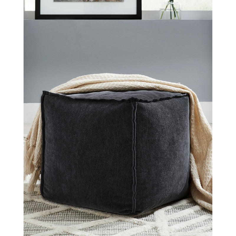 Moriah - Black - Pouf-Washburn's Home Furnishings