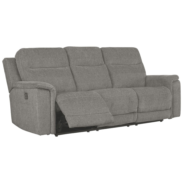 Mouttrie - Smoke - Pwr Rec Sofa With Adj Headrest-Washburn's Home Furnishings