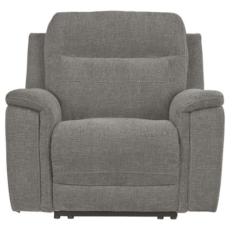 Mouttrie - Smoke - Pwr Recliner/adj Headrest-Washburn's Home Furnishings