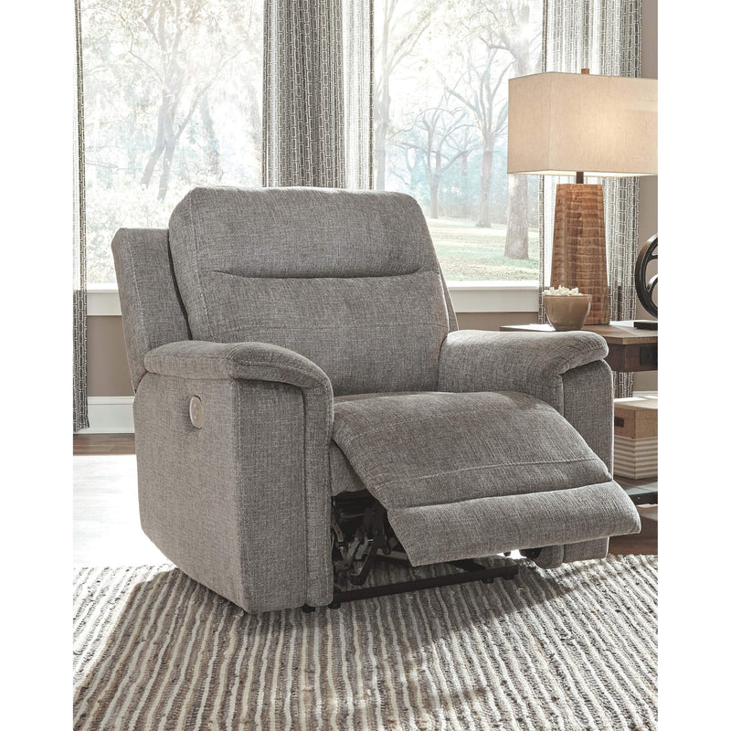 Mouttrie - Smoke - Pwr Recliner/adj Headrest-Washburn's Home Furnishings