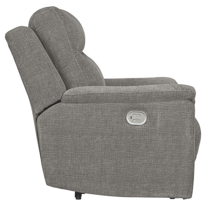 Mouttrie - Smoke - Pwr Recliner/adj Headrest-Washburn's Home Furnishings