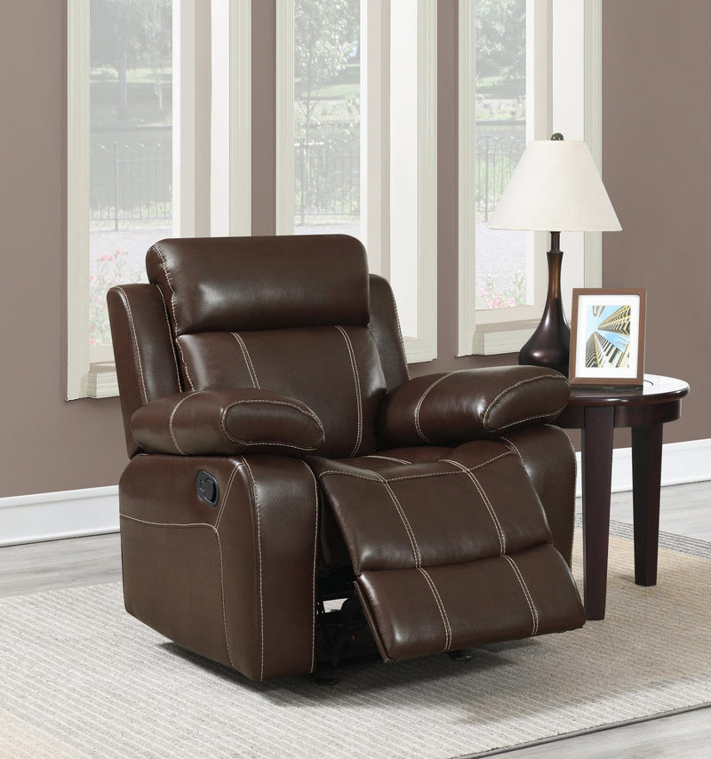 Myleene - Pillow Top Arm Glider Recliner - Brown-Washburn's Home Furnishings