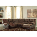 Nantahala - Coffee - Left Arm Facing Recliner 5 Pc Sectional-Washburn's Home Furnishings