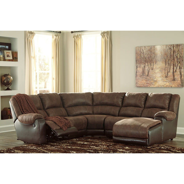 Nantahala - Coffee - Left Arm Facing Recliner 5 Pc Sectional-Washburn's Home Furnishings