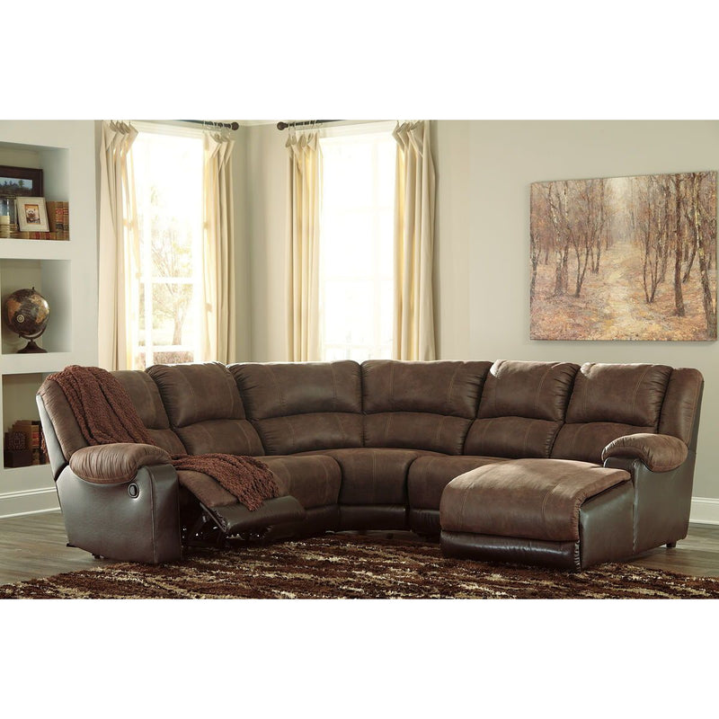 Nantahala - Coffee - Left Arm Facing Recliner 5 Pc Sectional-Washburn's Home Furnishings