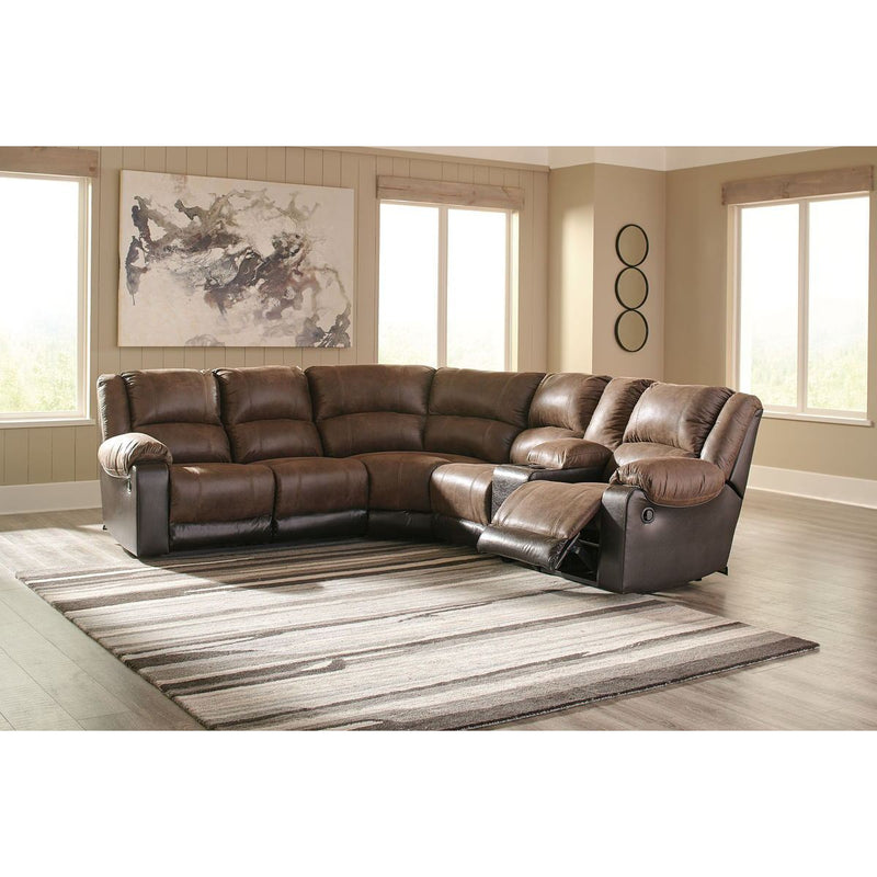 Nantahala - Coffee - Left Arm Facing Recliner 6 Pc Sectional-Washburn's Home Furnishings