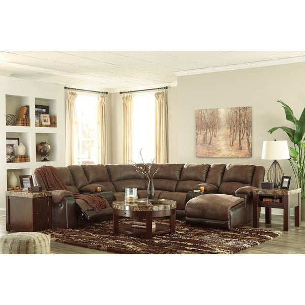 Nantahala - Coffee - Left Arm Facing Recliner 7 Pc Sectional-Washburn's Home Furnishings