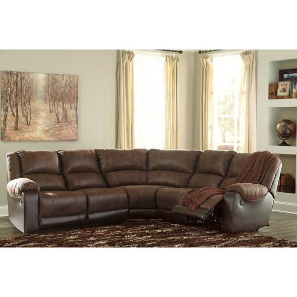 Nantahala - Coffee - Right Arm Facing Recliner 5 Pc Sectional-Washburn's Home Furnishings