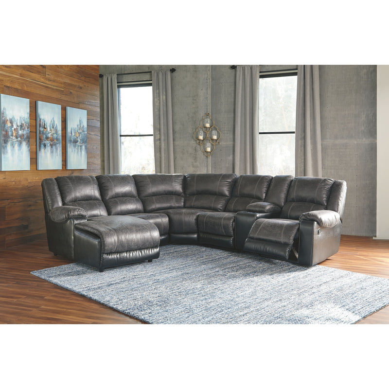 Nantahala - Slate - Left Arm Facing Chaise 6 Pc Sectional-Washburn's Home Furnishings