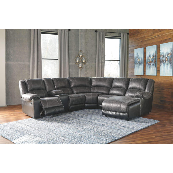 Nantahala - Slate - Left Arm Facing Recliner 6 Pc Sectional-Washburn's Home Furnishings