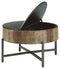 Nashbryn - Gray/brown - Round Cocktail Table-Washburn's Home Furnishings