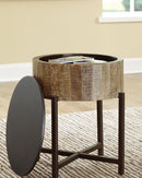 Nashbryn - Gray/brown - Round End Table-Washburn's Home Furnishings