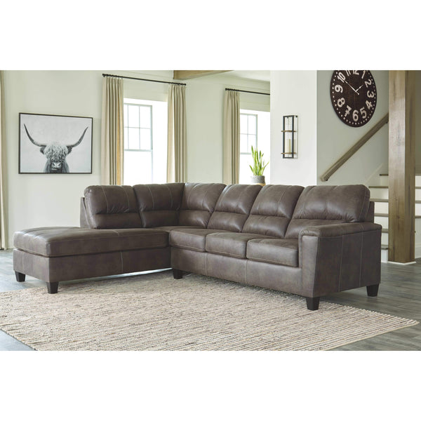 Navi - Smoke - Left Arm Facing Chaise 2 Pc Sectional-Washburn's Home Furnishings