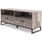 Neilsville - Black/gray - Medium Tv Stand - Vinyl-wrapped-Washburn's Home Furnishings