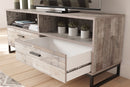 Neilsville - Black/gray - Medium Tv Stand - Vinyl-wrapped-Washburn's Home Furnishings