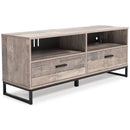 Neilsville - Black/gray - Medium Tv Stand - Vinyl-wrapped-Washburn's Home Furnishings