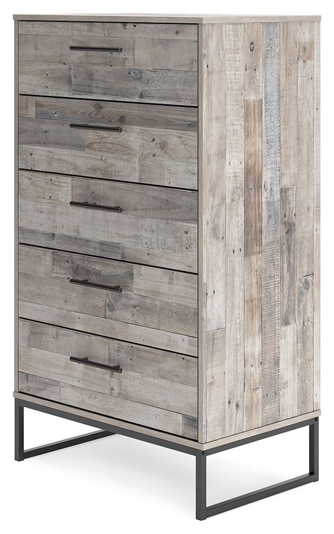 Neilsville - Whitewash - Five Drawer Chest-Washburn's Home Furnishings