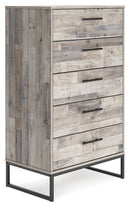 Neilsville - Whitewash - Five Drawer Chest-Washburn's Home Furnishings