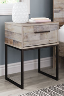 Neilsville - Whitewash - One Drawer Night Stand - Vinyl-wrapped-Washburn's Home Furnishings