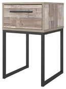 Neilsville - Whitewash - One Drawer Night Stand - Vinyl-wrapped-Washburn's Home Furnishings