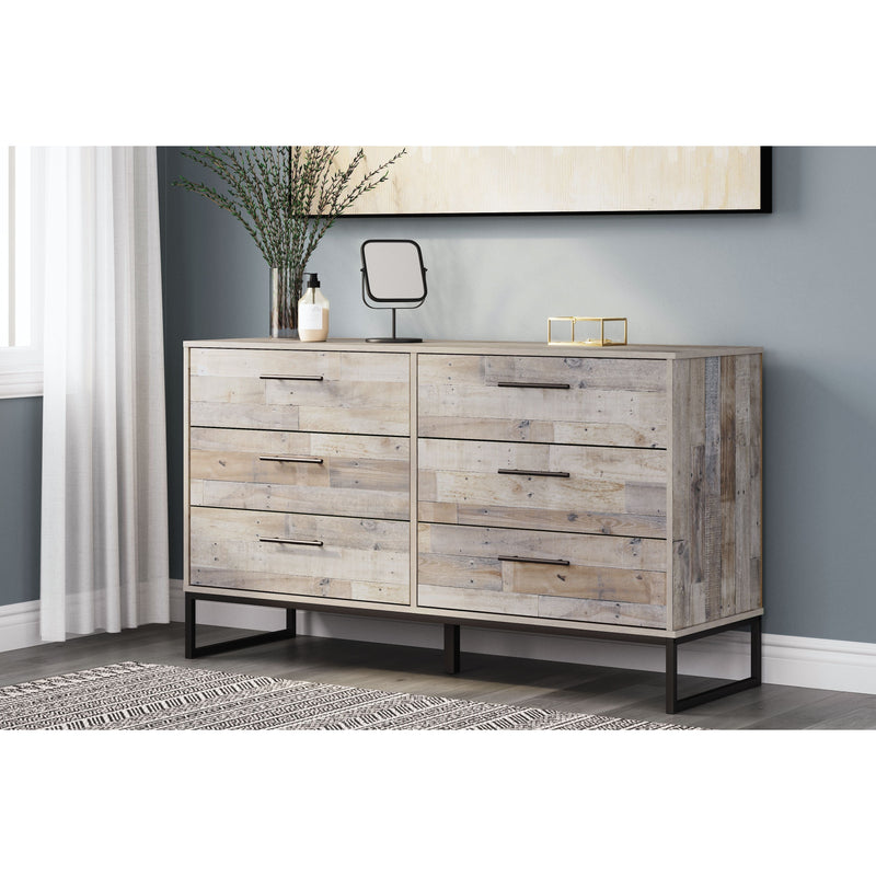 Neilsville - Whitewash - Six Drawer Dresser - Vinyl-wrapped-Washburn's Home Furnishings