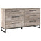 Neilsville - Whitewash - Six Drawer Dresser - Vinyl-wrapped-Washburn's Home Furnishings