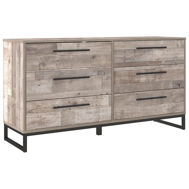 Neilsville - Whitewash - Six Drawer Dresser - Vinyl-wrapped-Washburn's Home Furnishings