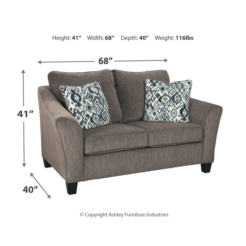 Nemoli - Slate - Loveseat-Washburn's Home Furnishings