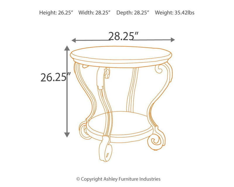 Nestor - Medium Brown - Round End Table-Washburn's Home Furnishings