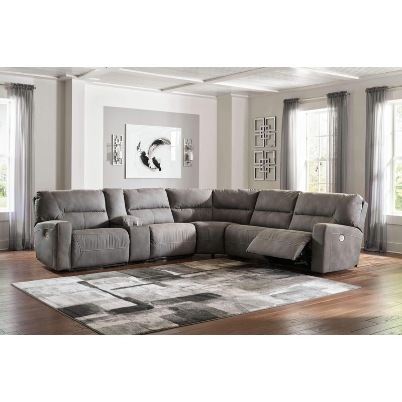 Next-gen Durapella - Slate - Left Arm Facing Power Reclining 6 Pc Sectional-Washburn's Home Furnishings