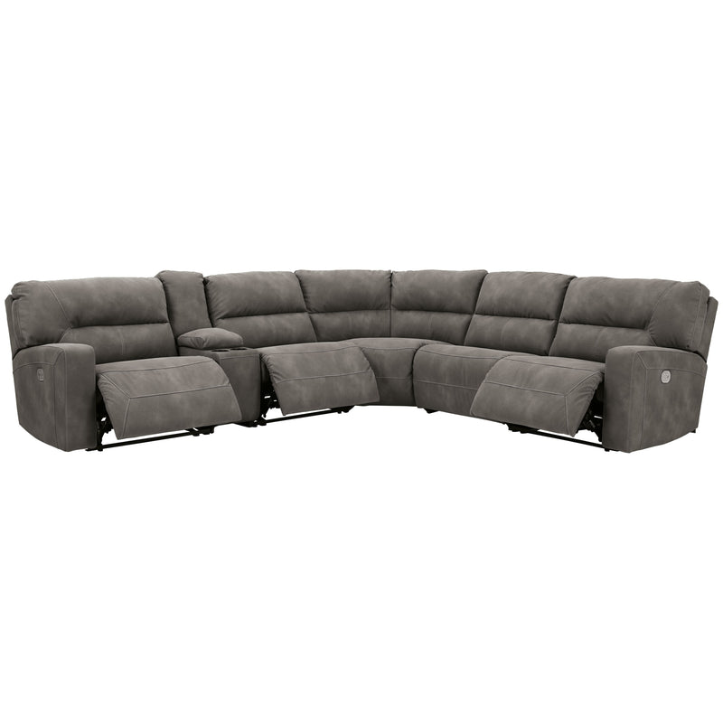 Next-gen Durapella - Slate - Left Arm Facing Power Reclining 6 Pc Sectional-Washburn's Home Furnishings