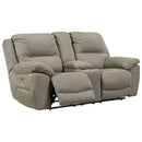 Next-gen - Putty - Dbl Rec Pwr Loveseat W/console-Washburn's Home Furnishings