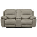 Next-gen - Putty - Dbl Rec Pwr Loveseat W/console-Washburn's Home Furnishings