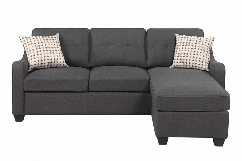 Nicolette - Reversible Sectional - Dark Grey-Washburn's Home Furnishings