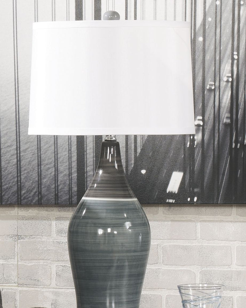 Niobe - Multi Gray - Ceramic Table Lamp (2/cn)-Washburn's Home Furnishings