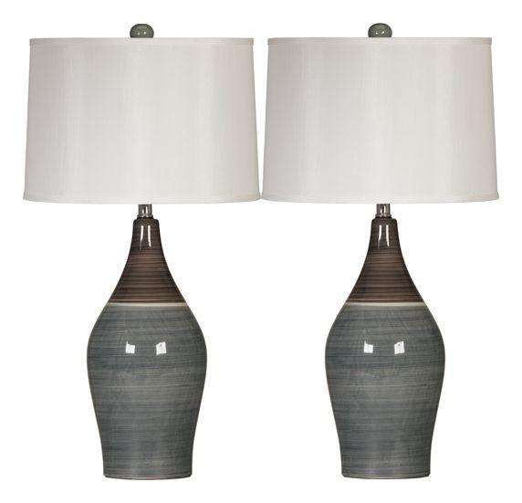 Niobe - Multi Gray - Ceramic Table Lamp (2/cn)-Washburn's Home Furnishings