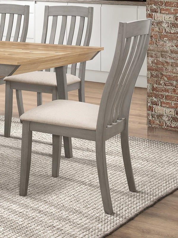 Nogales - Slat Back Side Chairs - Grey (set Of 2)-Washburn's Home Furnishings