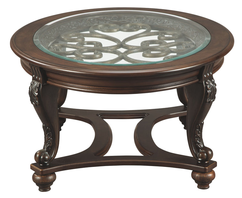 Norcastle - Dark Brown - Oval Cocktail Table-Washburn's Home Furnishings