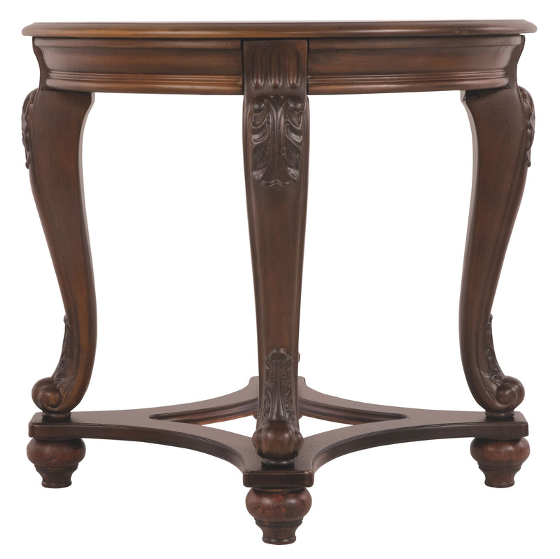 Norcastle - Dark Brown - Round End Table-Washburn's Home Furnishings