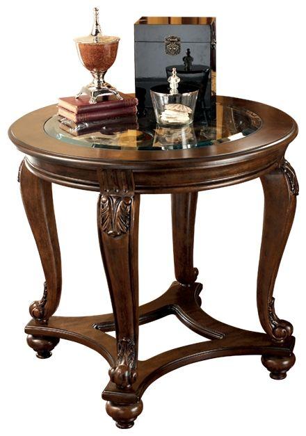 Norcastle - Dark Brown - Round End Table-Washburn's Home Furnishings