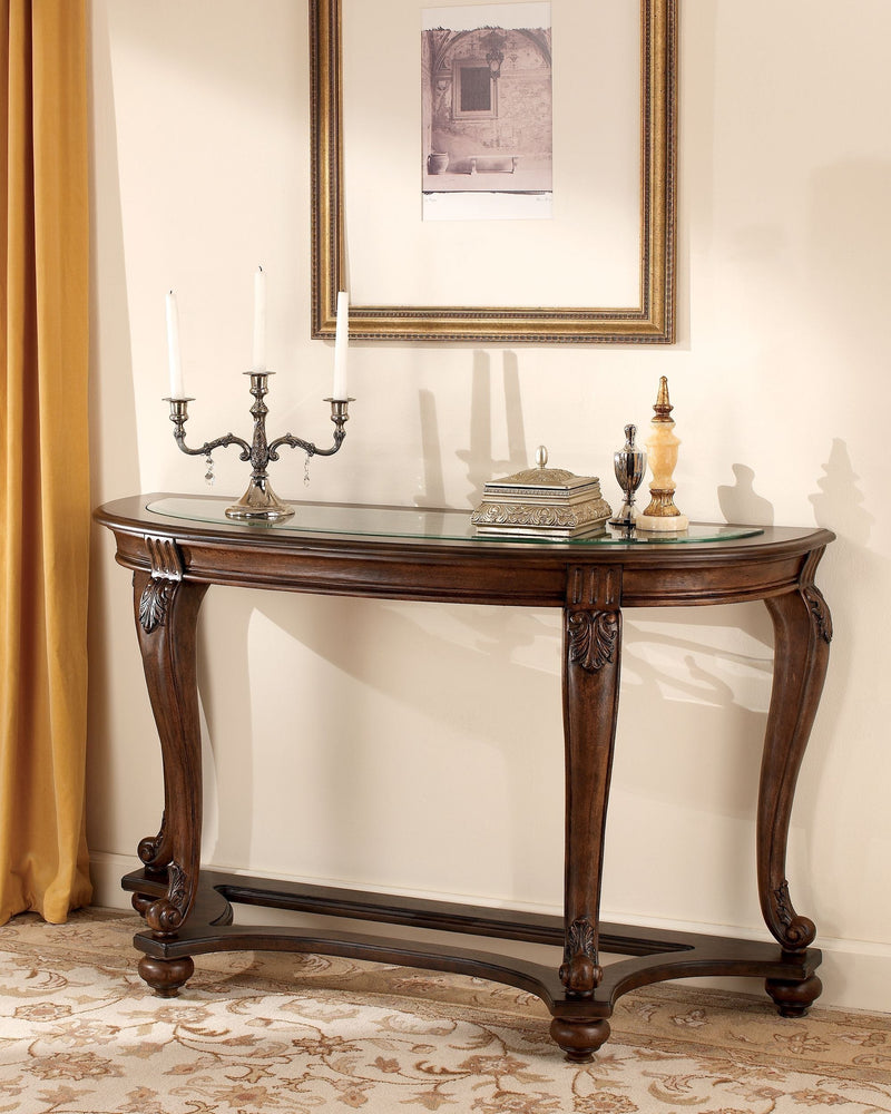 Norcastle - Dark Brown - Sofa Table-Washburn's Home Furnishings